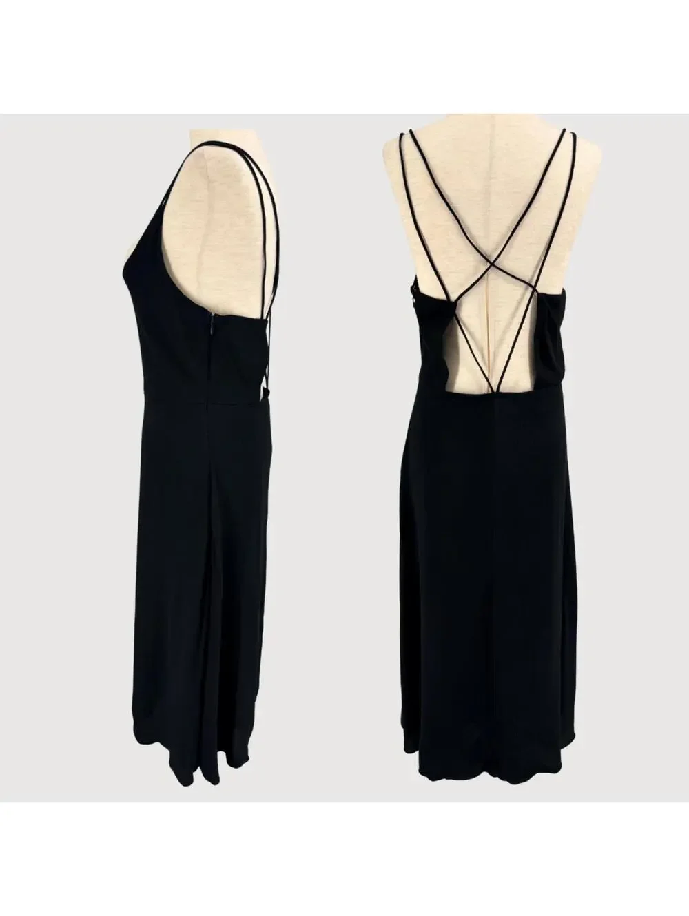 Mod Ref Deep V Maxi Dress Black Size S - Picture 3 of 9